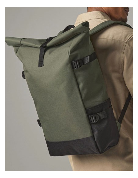 BAG-BG858-Block Roll-Top Backpack 2